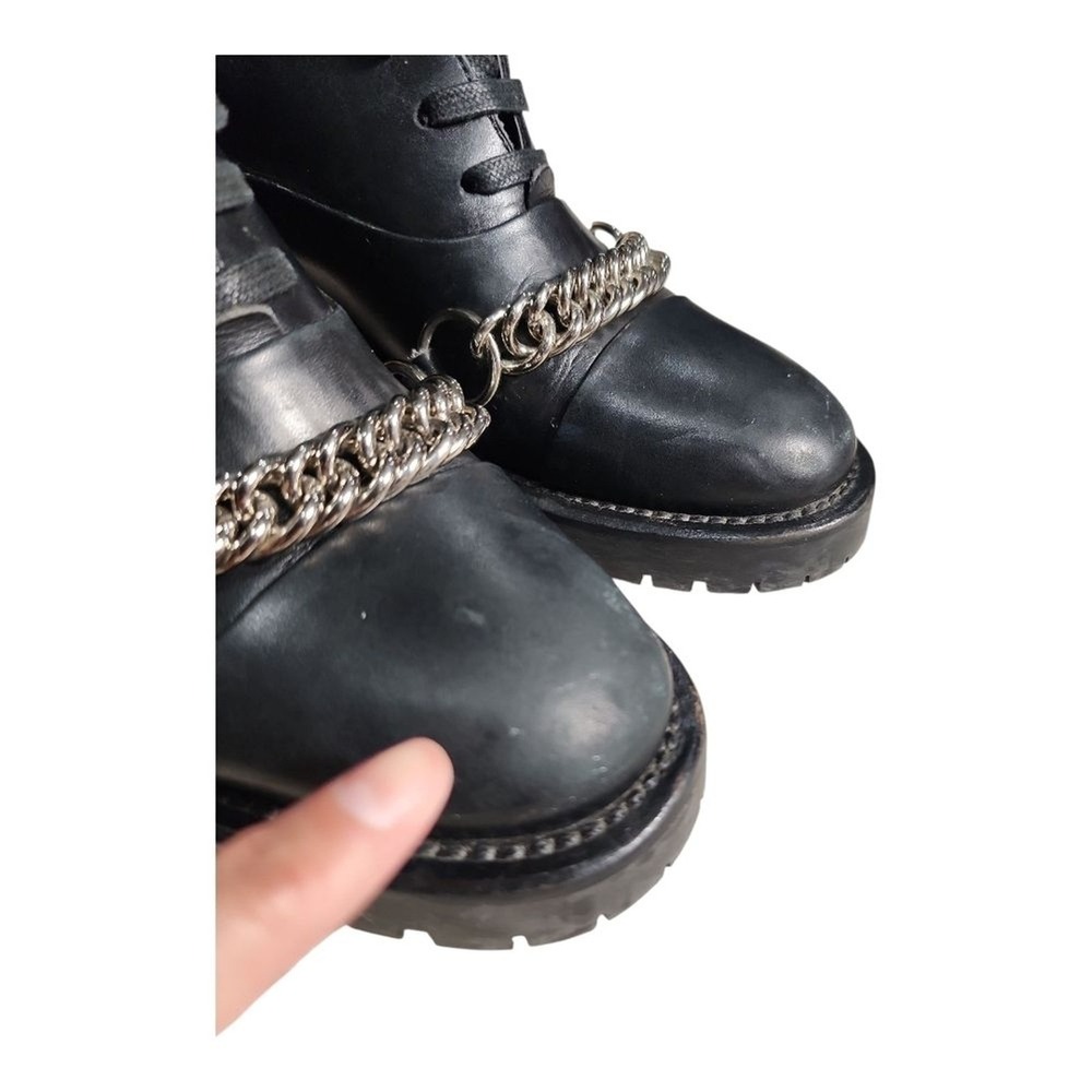 Burberry Chain Combat Boots Women Sz5 (IT35) Black Edgy Lug Sole Grunge designer - Picture 11 of 13